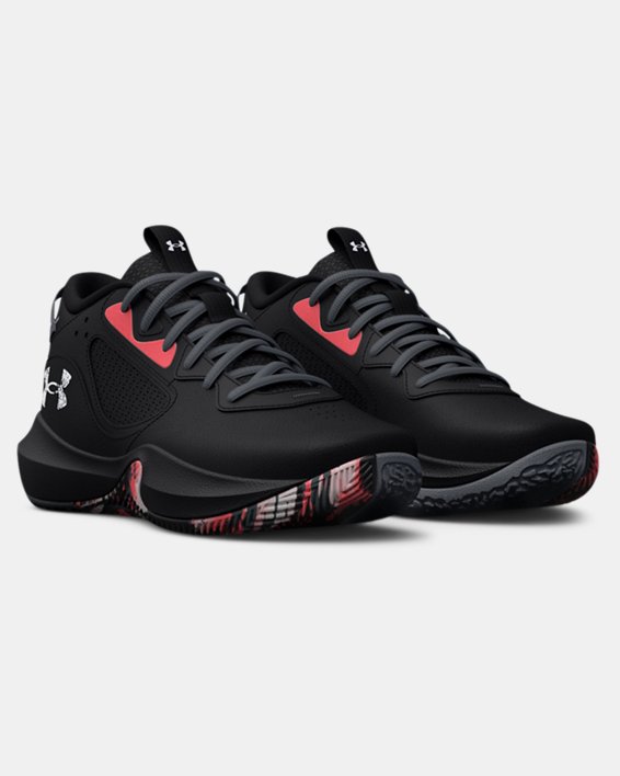 Grade School UA Lockdown 6 Basketball Shoes, Black, pdpMainDesktop image number 3